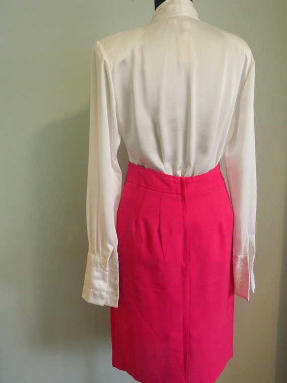 Vtg 70s High Waisted Pink Roberto Orsini Skirt, 7… - image 6