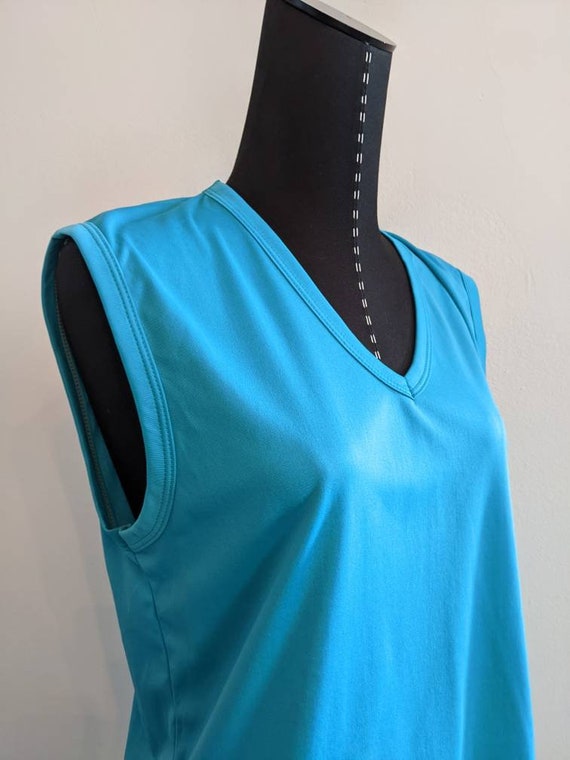 Vintage Elaine Reynolds Tank Top, Fitness Top Aqu… - image 3