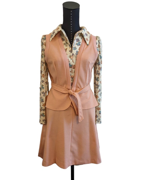 1970s Patricia Fair Dress and Belted Vest, Two Pi… - image 5