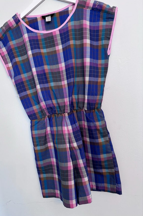 Vintage Plaid Romper, Purple Plaid Dream Girl Rom… - image 3
