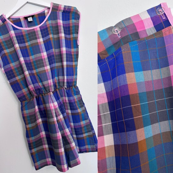 Vintage Plaid Romper, Purple Plaid Dream Girl Rom… - image 6