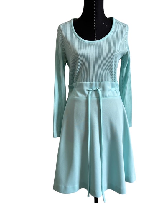 1960's Alison Ayres Aqua Long Sleeve Dress, 1960s… - image 7