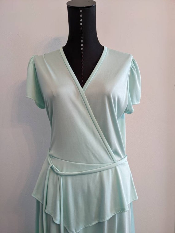 1970s Vintage Peplum Tie Waist Dress, Vintage Min… - image 8