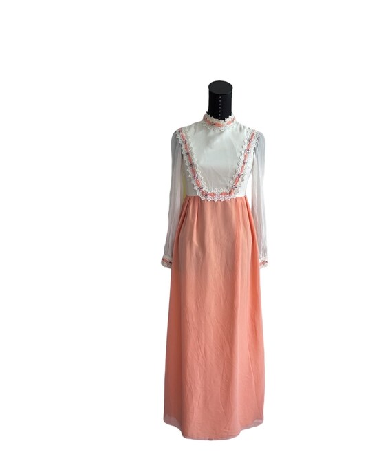 1970s Vintage Long Dress, 70s Orange Bridesmaid W… - image 5