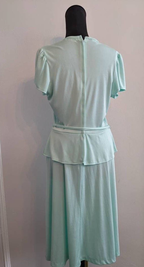 1970s Vintage Peplum Tie Waist Dress, Vintage Min… - image 5