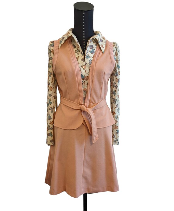 1970s Patricia Fair Dress and Belted Vest, Two Pi… - image 3