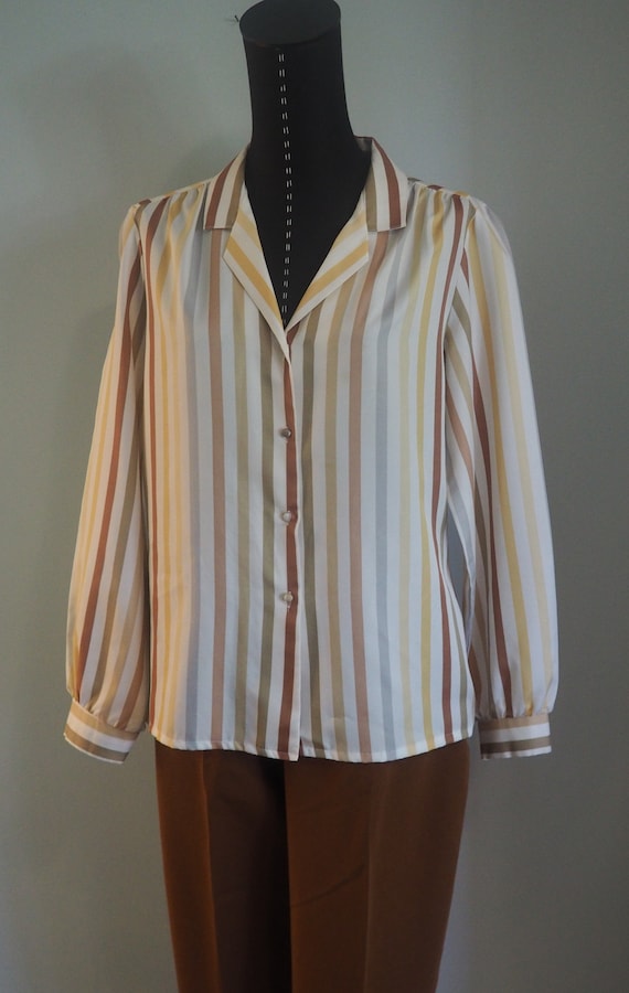 Vintage Lady Arrow Striped Blouse, Vintage 1960s … - image 9