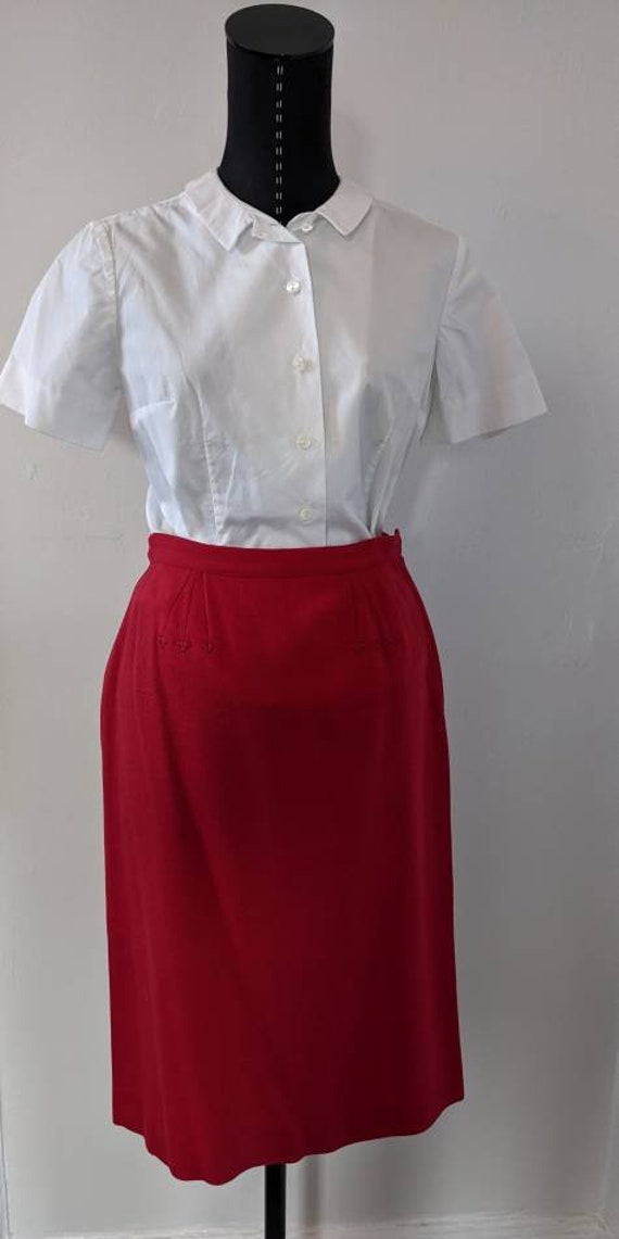 Vtg 1950s Pencil Skirt, 1950s Wool Skirt, Side Zi… - image 7