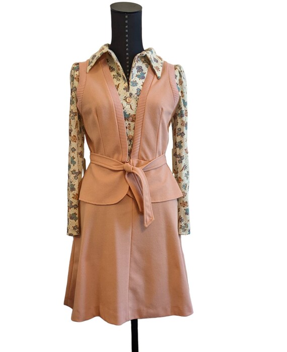 1970s Patricia Fair Dress and Belted Vest, Two Pi… - image 6