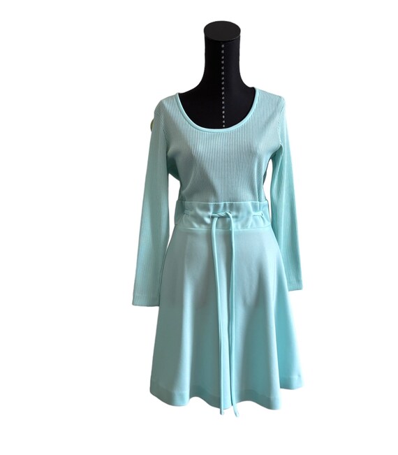 1960's Alison Ayres Aqua Long Sleeve Dress, 1960s… - image 5