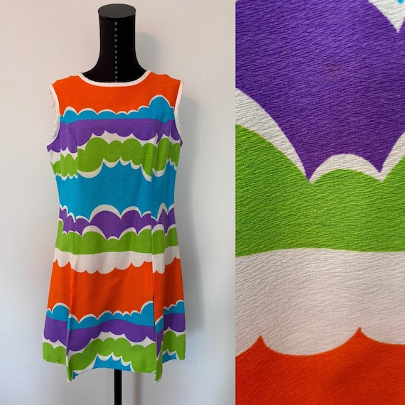 Vintage Flutterbye Tunic Dress, 1960s Vintage Mod… - image 1