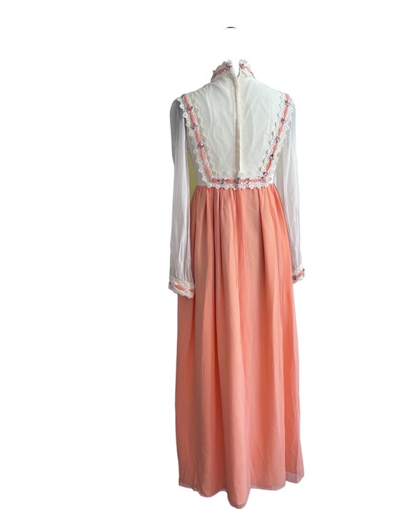 1970s Vintage Long Dress, 70s Orange Bridesmaid W… - image 4