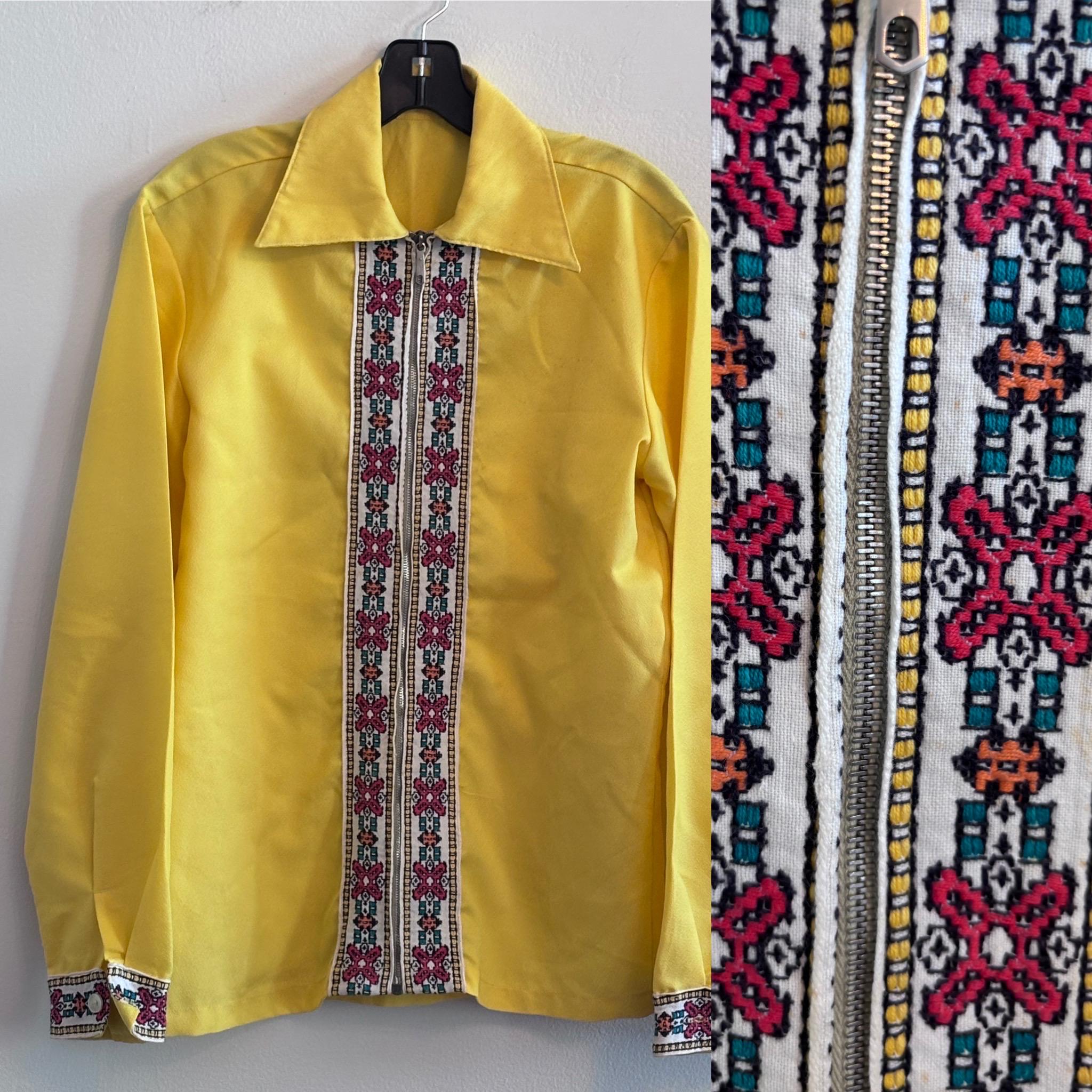 70s Zipper Shirt - Etsy