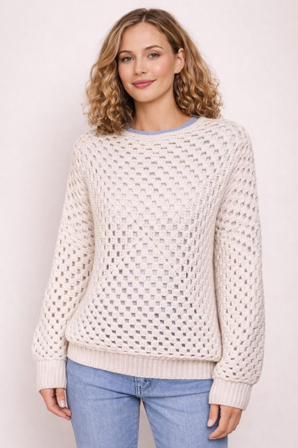 Chunky Granny Square Sweater Crochet Pattern Oversized