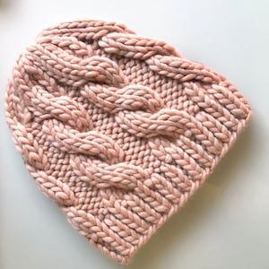 Chunky Cable Knit Hat Pattern - Simple & Speedy Beanie - Instant Digital Download