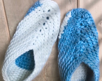Molde de pantufas de crochê, pantufas de lã para usar em casa (PDF), molde unissex, 5 tamanhos, molde para iniciantes em crochê.