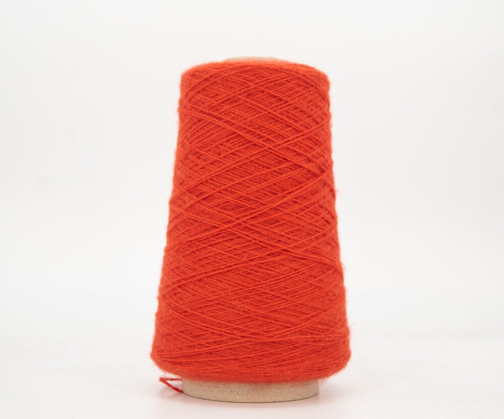 180 G of Pure Cashmere Red Yarn on Cone Sustainable Italian Etsy UK