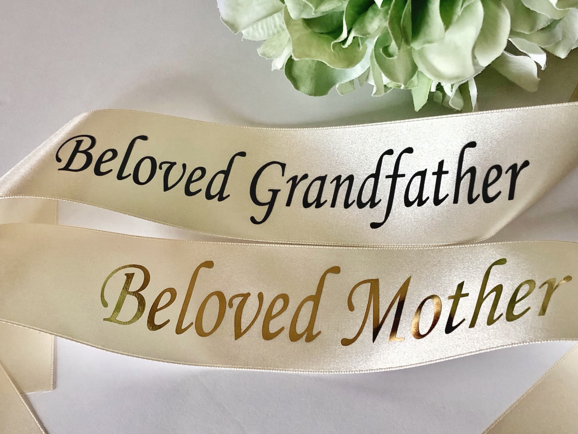 Funeral Ribbon, Handpressed, Sympathy Ribbon, Memorials, Custom Printed