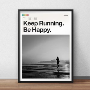 Continua a correre, sii felice - Stampa artistica del corridore