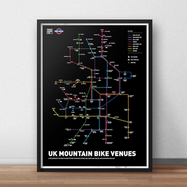UK Mountainbike Venues - Kunstdruck Poster