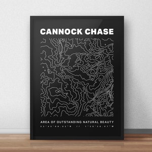 Cannock Chase Contours Art Print - wandelen, wandelen, fietsen, mountainbiken, avontuur, buitenshuis, trailrunning, oriëntatielopen Art Print