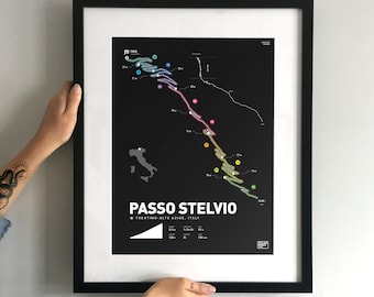 Cycling Art Print Stelvio Pass
