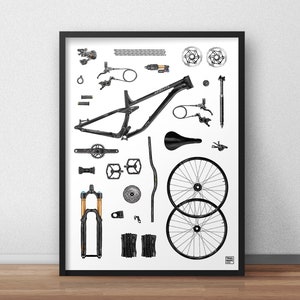 Mountain Bike Art Print 'The Build' - MTB Poster