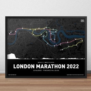 Personalisierter London Marathon 2022 Kunstdruck - Laufendes Poster