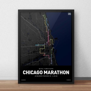 Gepersonaliseerde Chicago Marathon 2022 kunstafdruk - hardloopposter