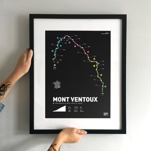 Mont Ventoux Infografik Kunstdruck