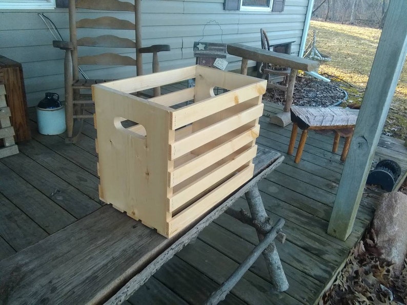 Pine Crate Storage Container Grocery Holder Milk Throw