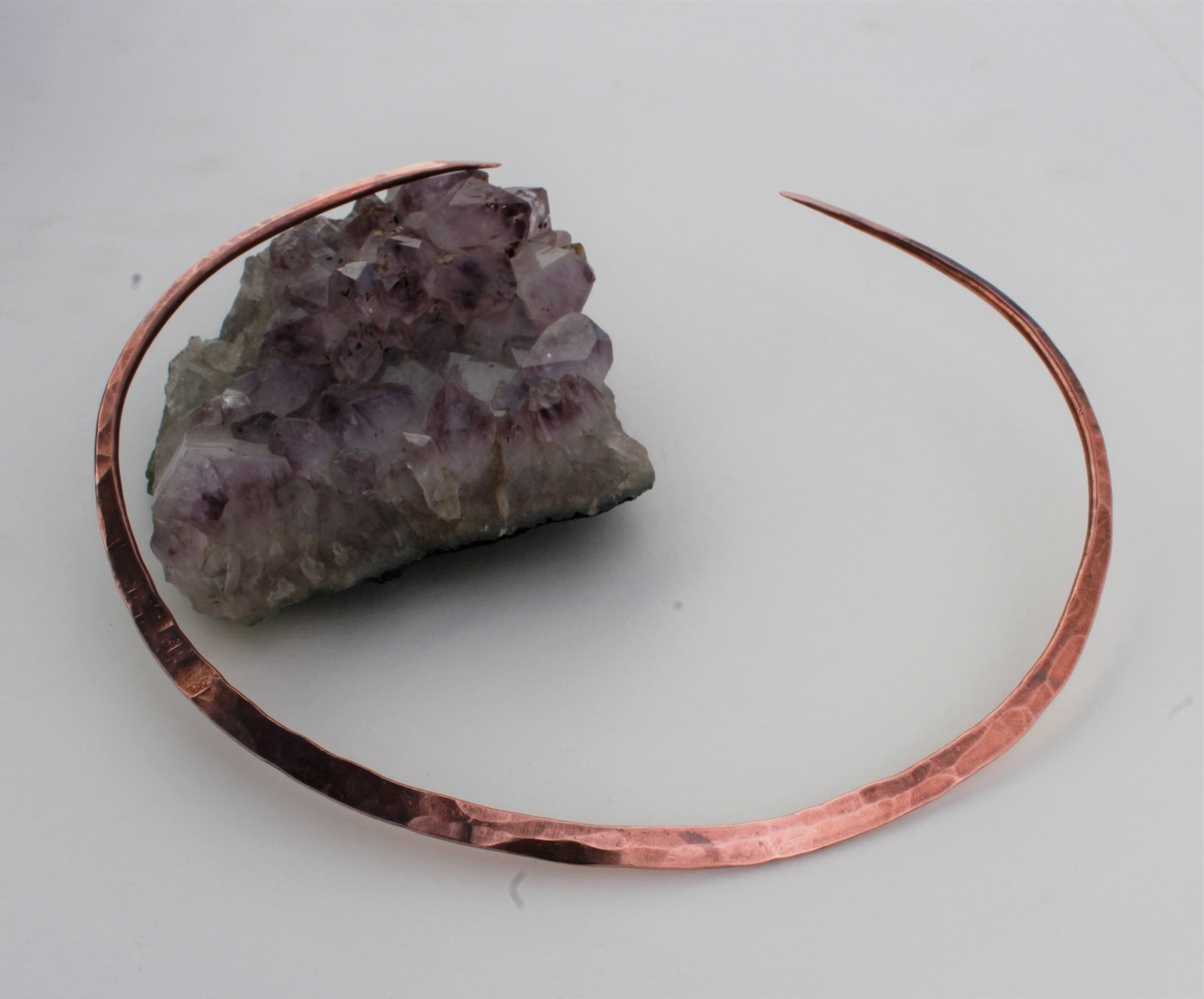 Copper Choker Necklace Hammered Open Neck Cuff Bold Celtic Etsy