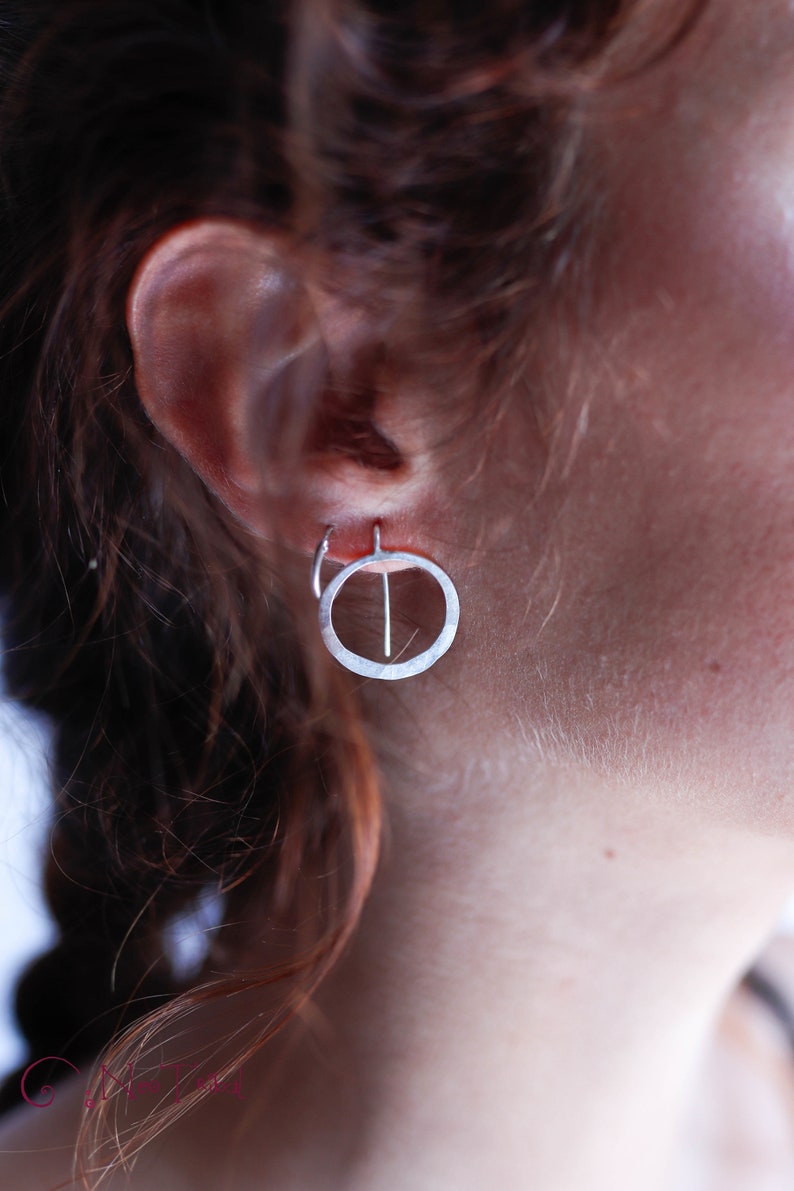 Small Hoop Earring, Huggie Hoop Earring, Tiny Hoop Earring, Sterling Silver Mini Hoop, Minimalist Huggie Earring, Dainty Stud Circle Earring image 3