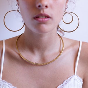 Brass Choker Necklace · Gold Torc Necklace · Hammered  Neck Cuff · Celtic Torque Necklace Brass/Copper/Sterling Silver Choker · Gold Choker