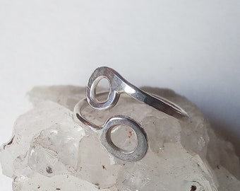 Sterling Silver Toe Ring Hammered Handmade · knuckle Ring Adjustable Ring · 100% Solid Silver Thin Midi Ring