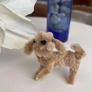 CHARM: hand-crafted pipe cleaner puppies, handmade dog art, pet gifts, dog gifts, pipe cleaner art