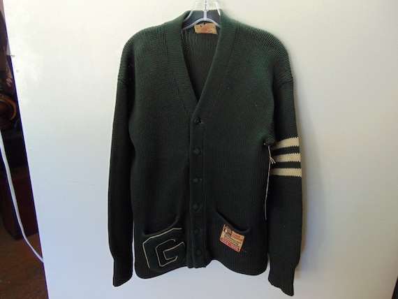 sSMw57 1940-50's Vintage Heavy Wool School Sweater