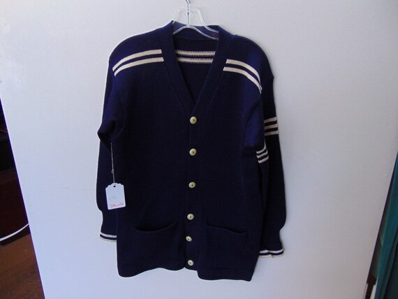 sMLw52 1940-50's Vintage Heavy Wool School Sweater