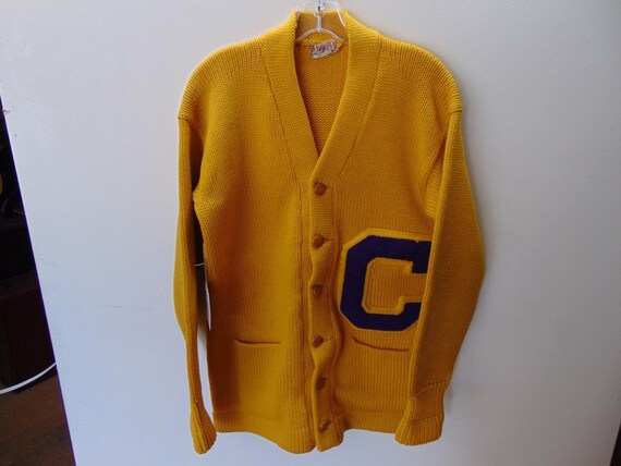 sMLw51 1940-50's Vintage Heavy Wool School Sweater