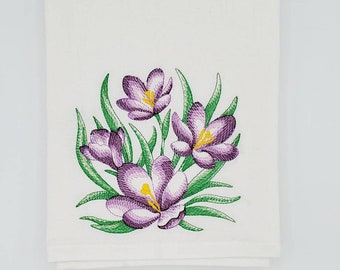 Bocetos florales 11-20 Paños de cocina bordados a máquina hechos de sacos de harina