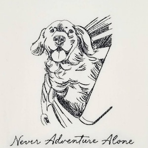 Never Adventure Alone Machine Embroidered Flour Sack Dish Towel