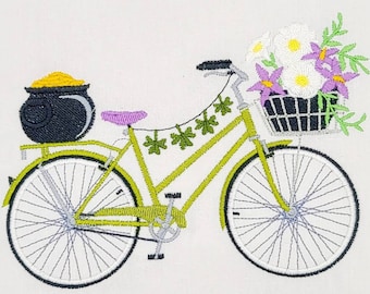 Luck of the Irish Bicycle Machine Embroidered Flour Sack Dish Towel