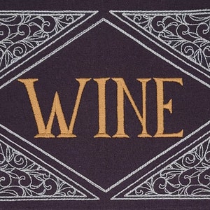 Wine Machine Embroidered Flour Sack Dish Towel