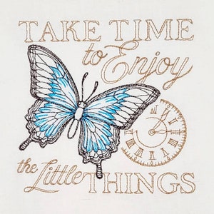 Fluttering Butterfly Medley Machine Embroidered Flour Sack Dish Towel