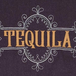 Tequila Machine Embroidered Flour Sack Dish Towel