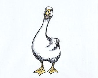 Silly Goose Machine Embroidered Flour Sack Dish Towel
