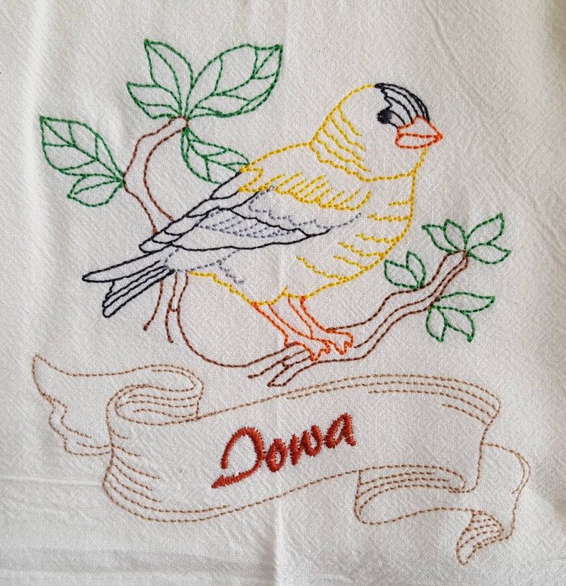Iowa State Bird Eastern Goldfinch & State Flower Prairie Rose | Etsy