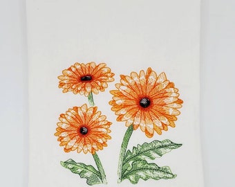 thumbnail image 2 of Handmade Squirrel Treasure Pattern Embroidered Flour Sack Dish Towel – 100% Cotton (White) 2 of 3