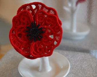 Lace Poppy Brooch