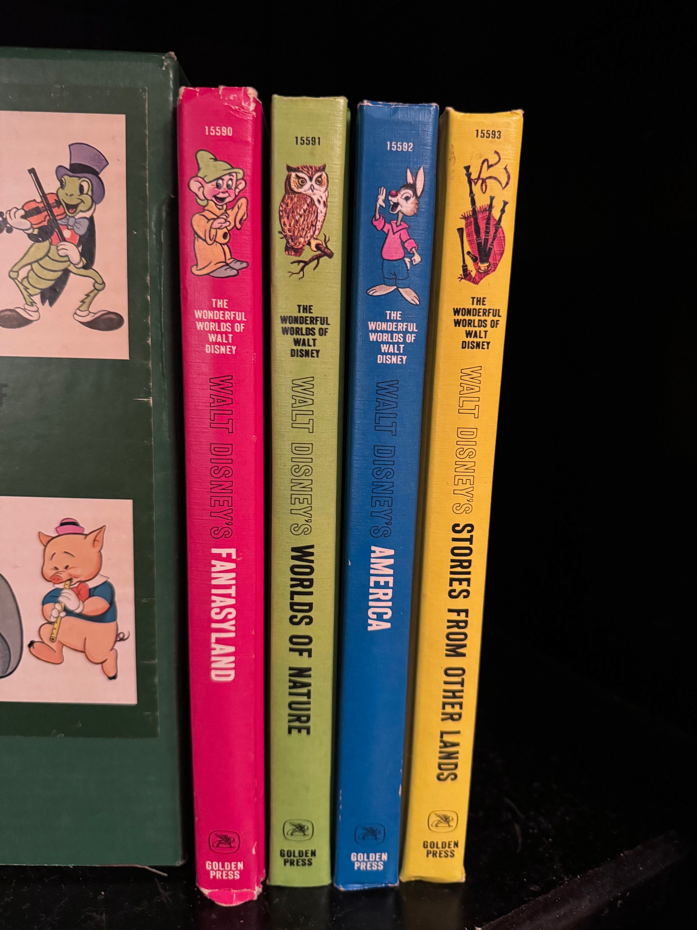 Disney Vintage Book Set the Wonderful Worlds of Walt Disney